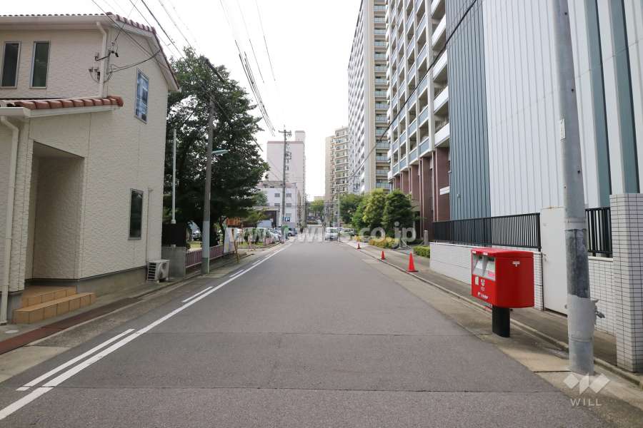 敷地の南側前面道路（東側から）