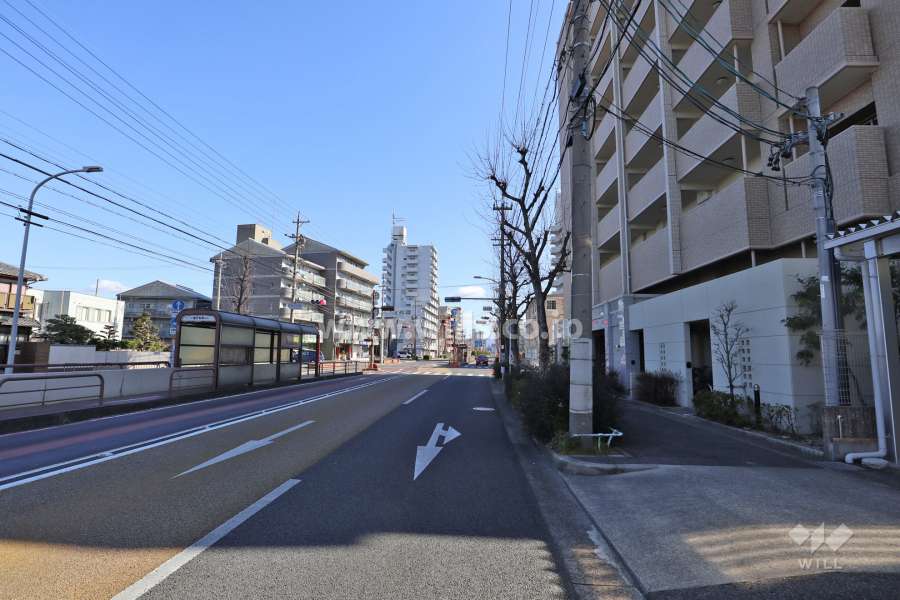 敷地北側の前面道路（西側から）