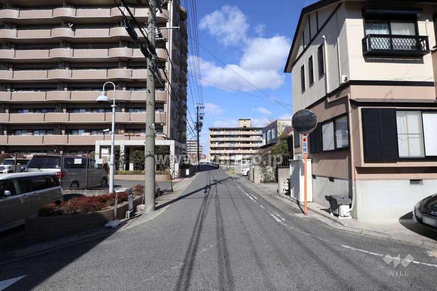 敷地東側の前面道路（南側から）
