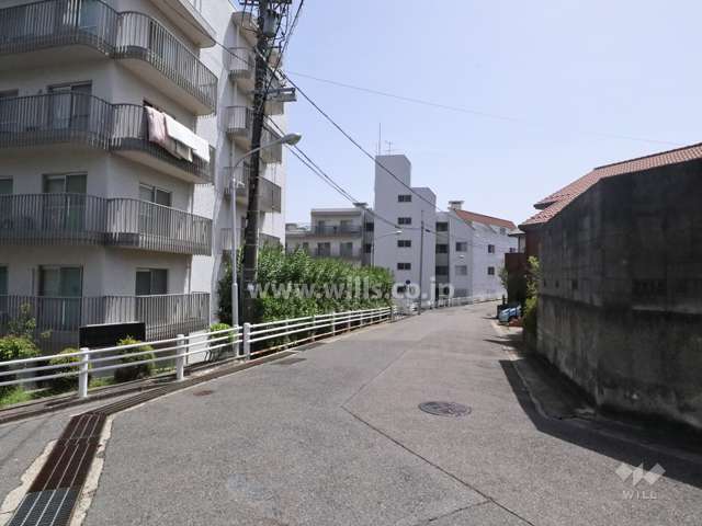 敷地西側の前面道路（北側から）