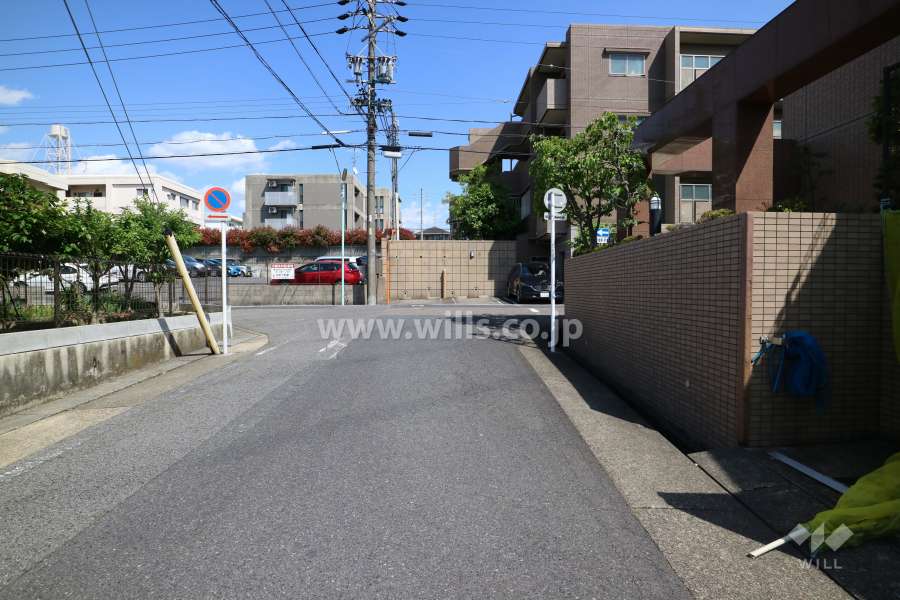 敷地北側の前面道路（西側から）