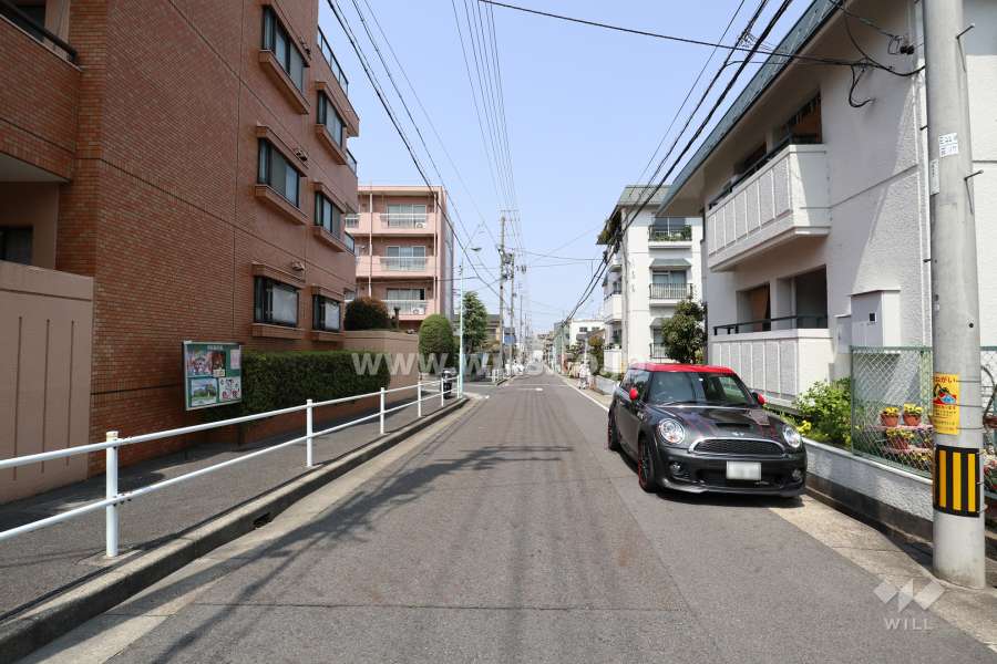 敷地西側の前面道路（南側から）