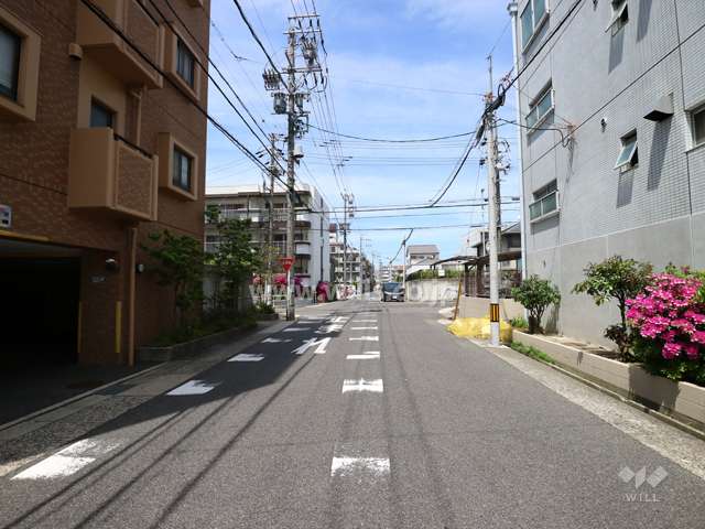 敷地の東側前面道路（南側から）