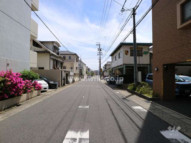 敷地の東側前面道路（北側から）