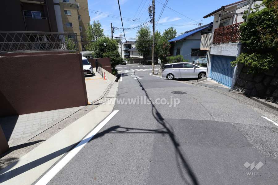 敷地北側の前面道路（西側から）