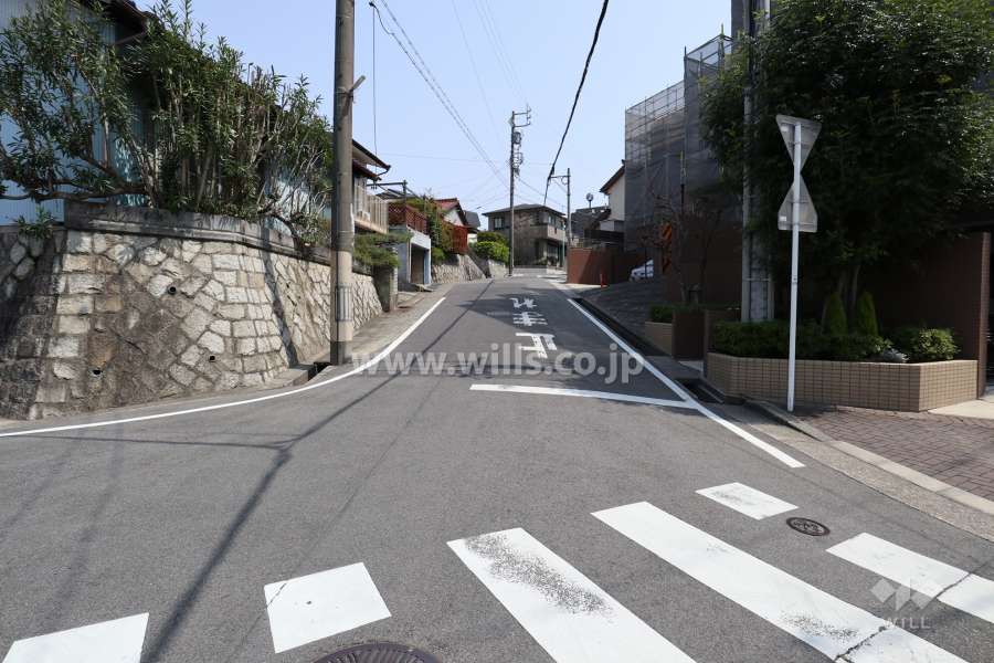 敷地北側の前面道路（西側から）