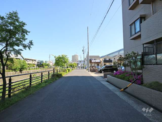 敷地の西側前面道路（南側から）