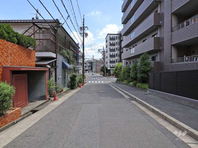 敷地の東側前面道路（北側から）