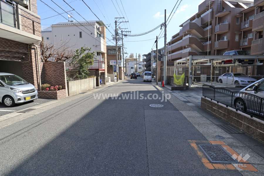 敷地北側の前面道路(西側から)