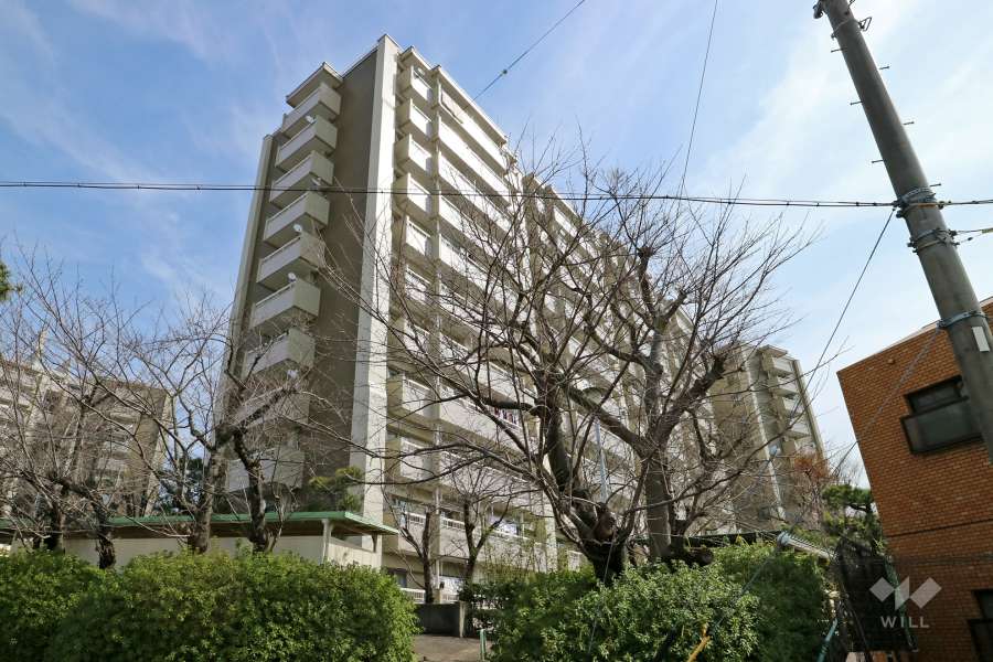 西一社第二団地102号棟の外観（南西側から）