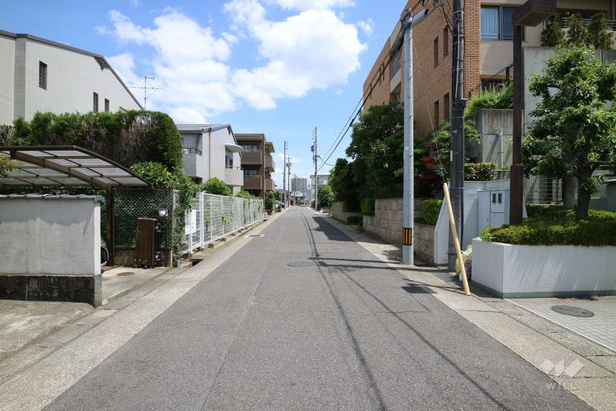 敷地東側の前面道路（南側から）