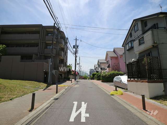 敷地の西側前面道路（北側から）