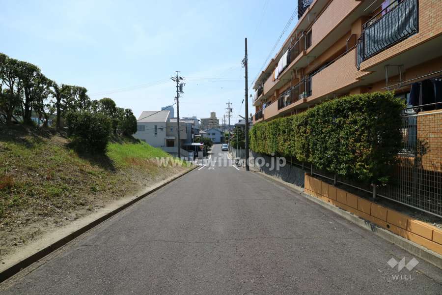 敷地西側前の南側前面道路（東側から）