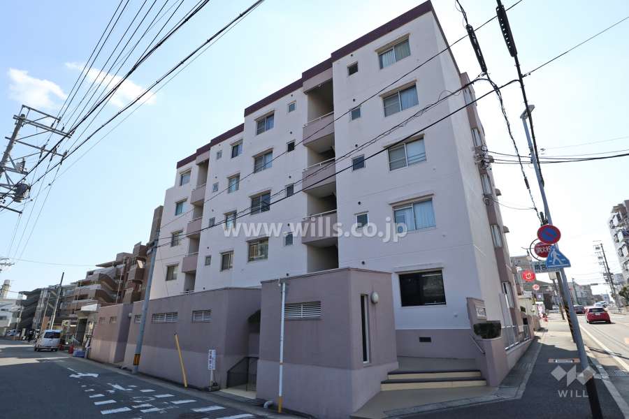 一社ハイツの外観(北西側から)