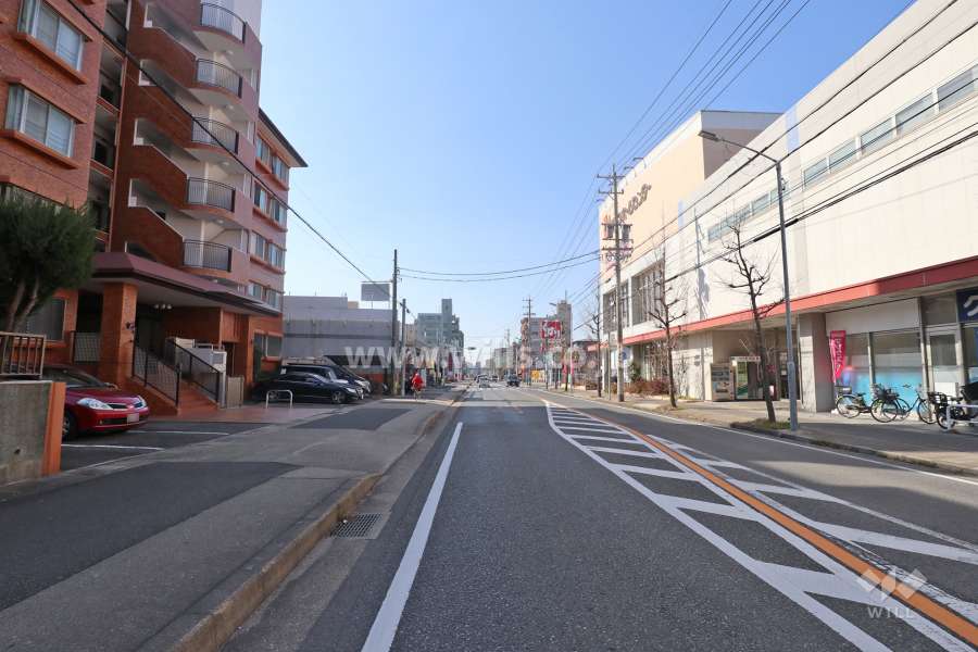 物件の北側前面道路（東側から）