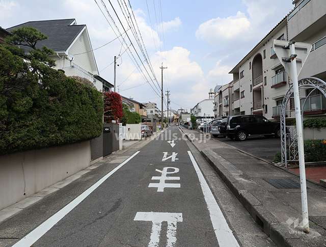 北側前面道路(西側から)