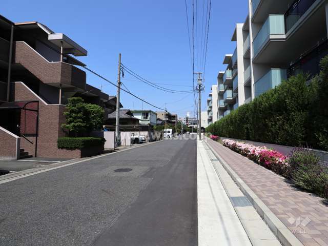 敷地の南側前面道路（南東側から）