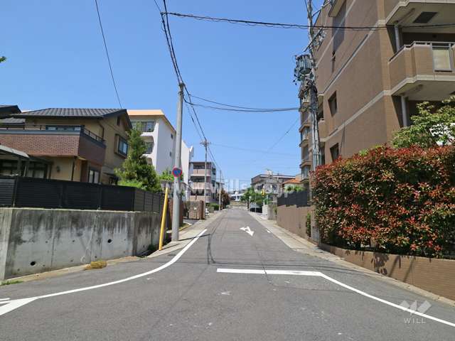敷地南西側の前面道路（南東側から）