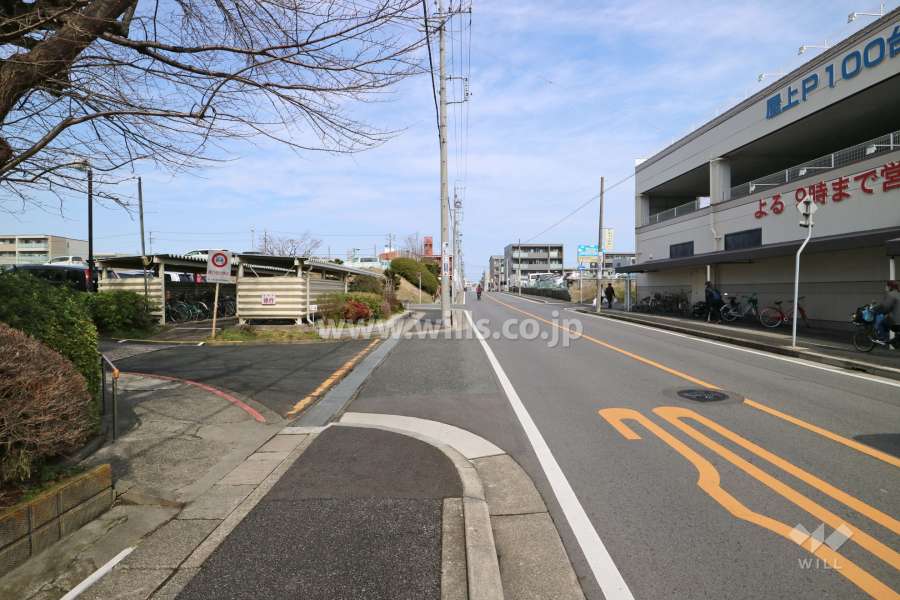 敷地の東側前面道路（南側から）