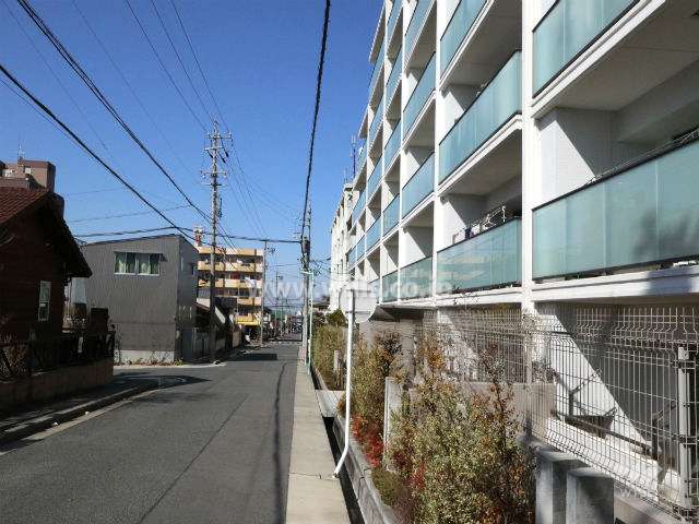 敷地西側の前面道路