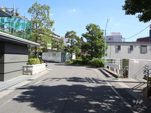 敷地南側の前面道路（西側から）