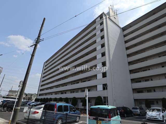 猪子石北住宅1号棟の外観(北西側から)