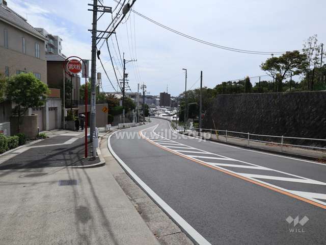 敷地の西側前面道路(北側から)