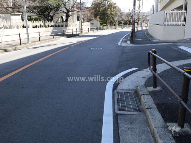 敷地東側の前面道路(北側から)