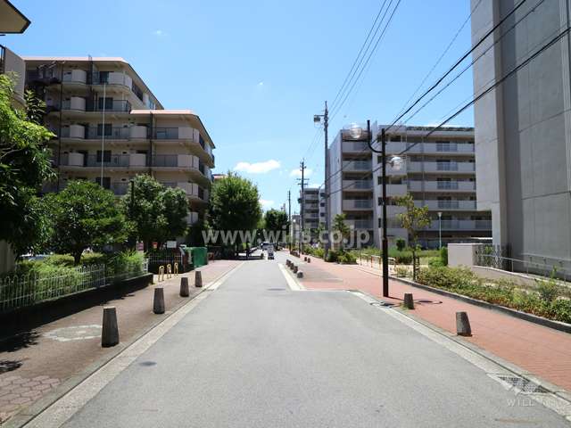敷地の西側前面道路（北側から）