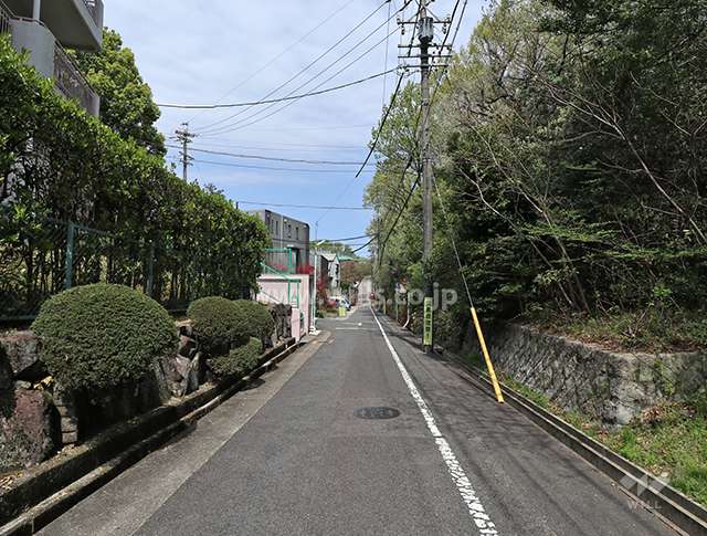 敷地東側の前面道路（南側から）
