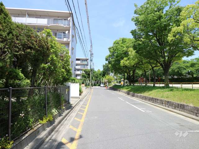 敷地東側の前面道路（南側から）