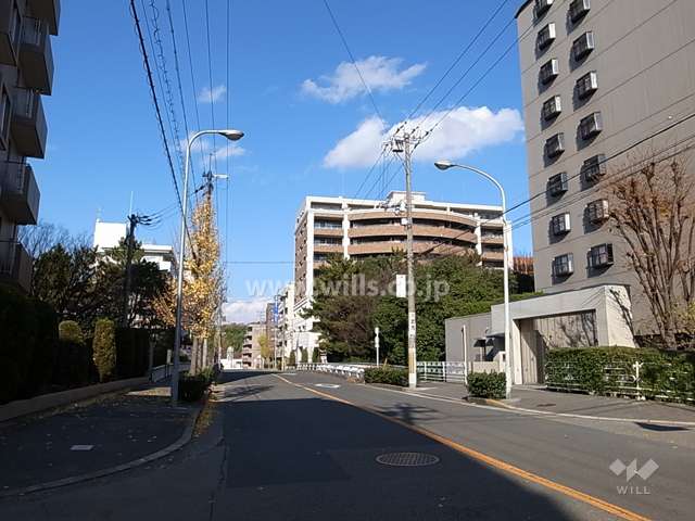 敷地西側の前面道路