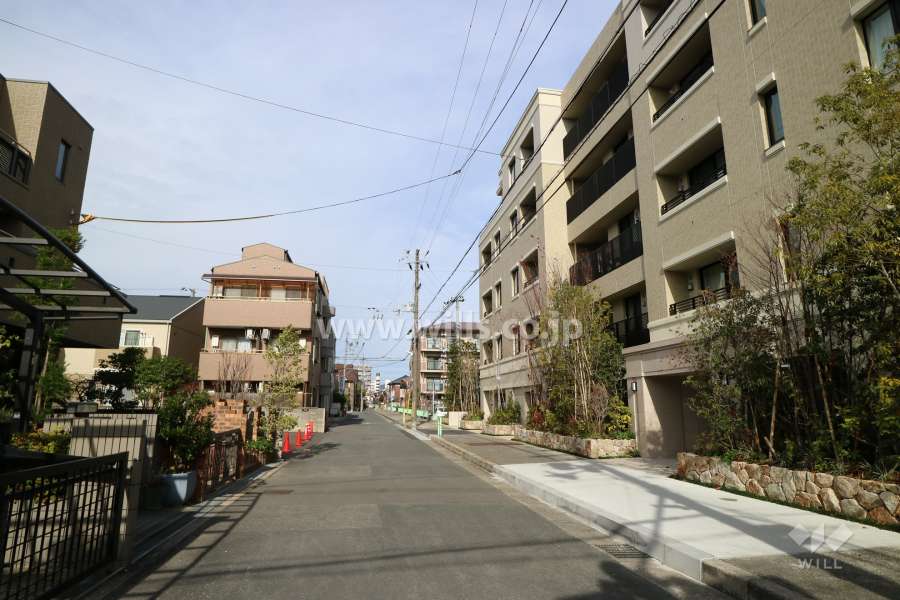 敷地西側の前面道路