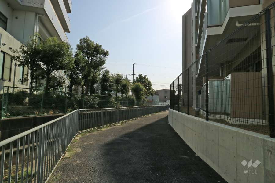 敷地の北西側通路