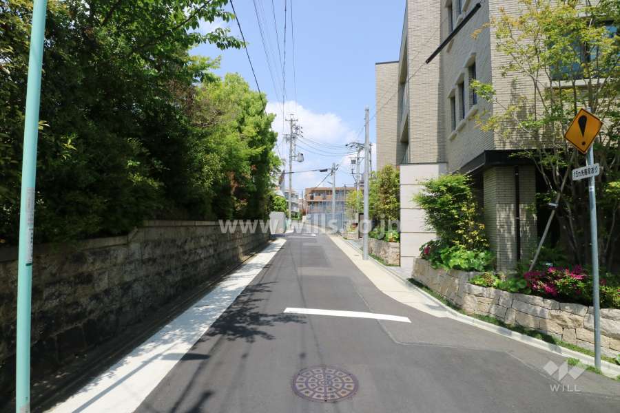 敷地西側の前面道路