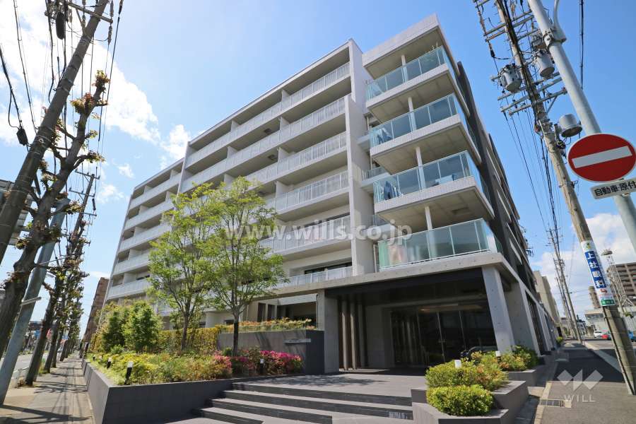 シティハウス上社ヒルズの外観（南東側から）