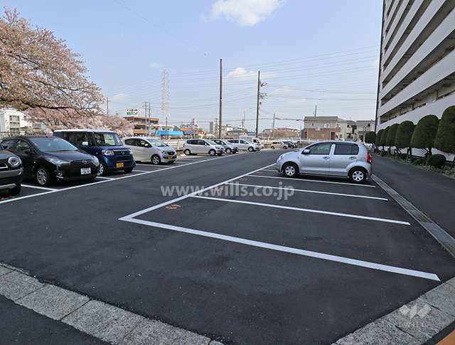 敷地北側にある敷地内駐車場（屋外平面式）