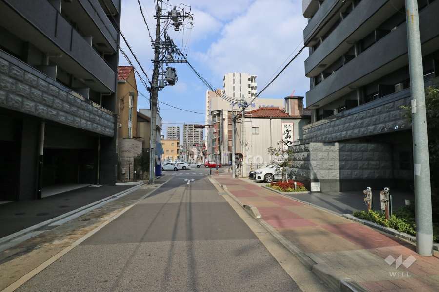 敷地西側の前面道路
