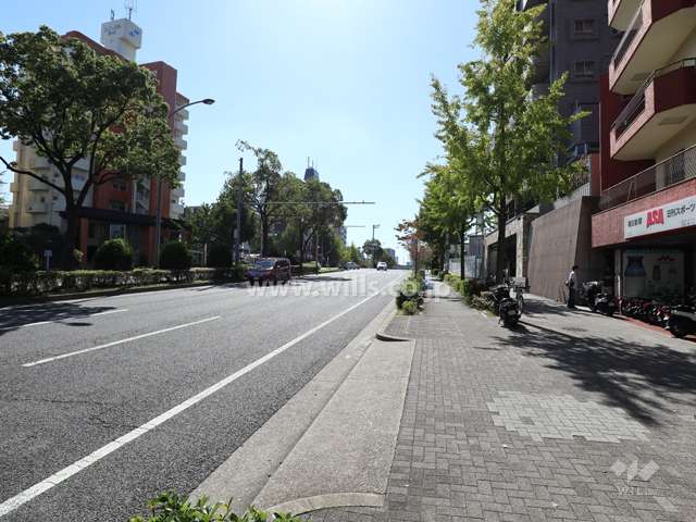 敷地南東側の前面道路（北東側から）