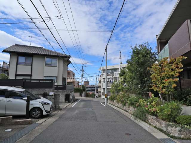 敷地西側の前面道路(南側から)