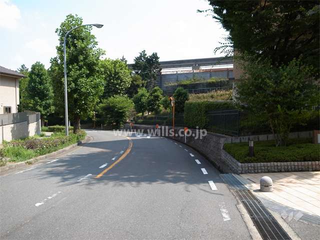 エントランス前の通りは街路樹がきれいです。また敷地内にバラ園があります。