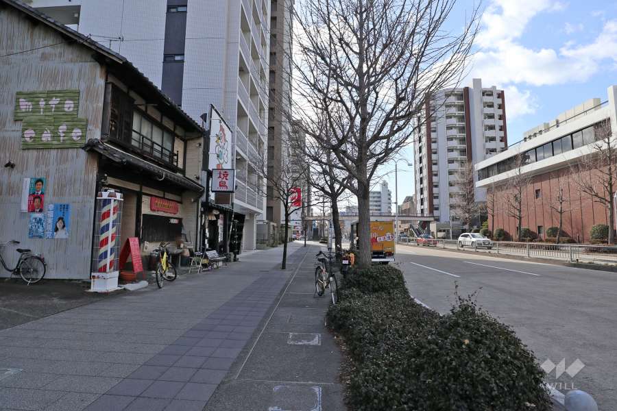 敷地西側の前面道路(環状線)