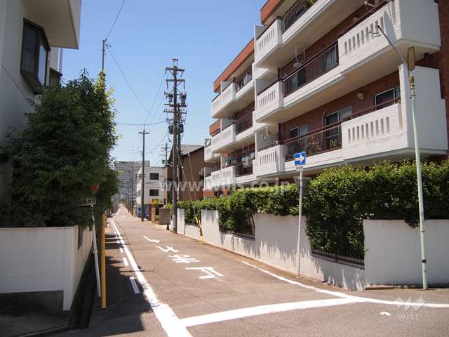 敷地南側の前面道路（東から）