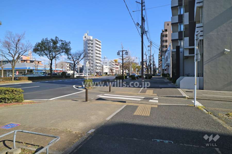 敷地北側の前面道路(山王通)