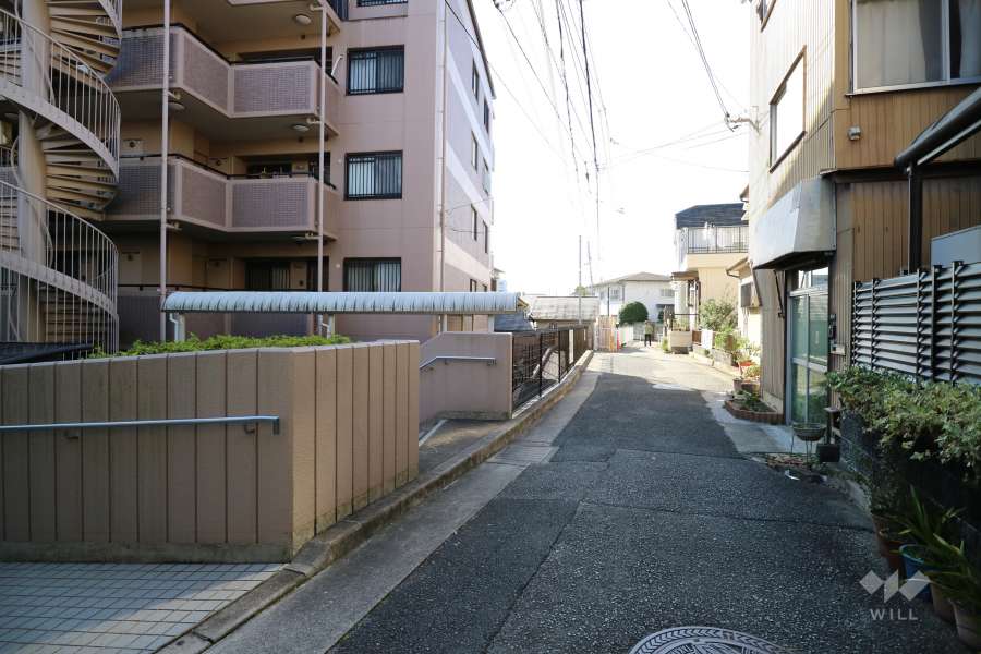 敷地西側の前面道路
