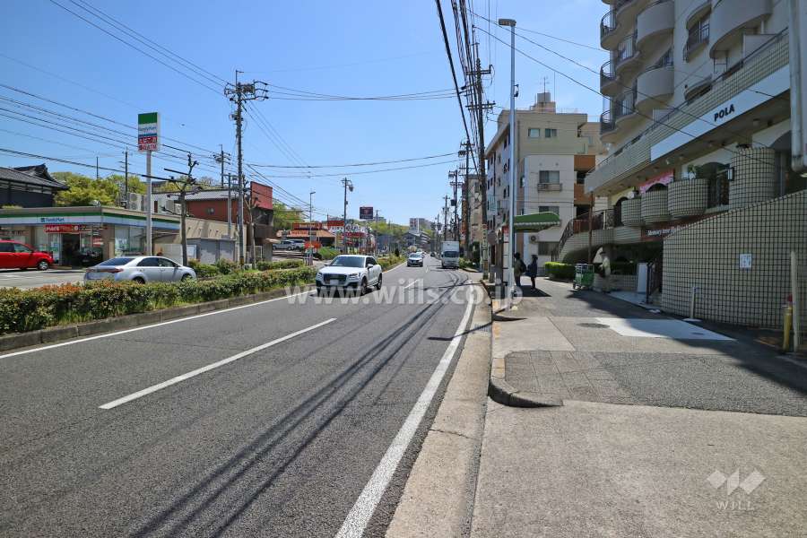 敷地の北東側前面道路(北西側から)