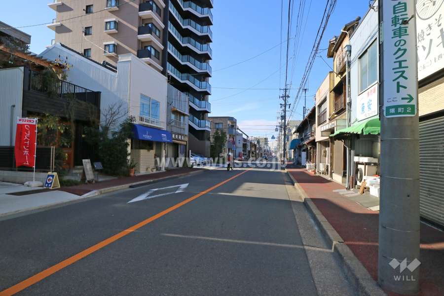敷地北側の前面道路(東側から)