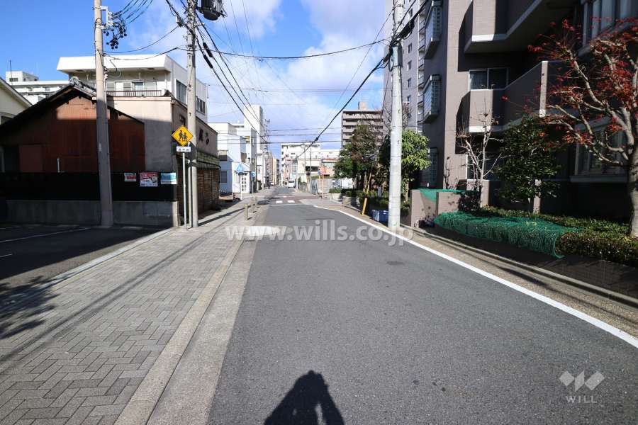 敷地西側の前面道路