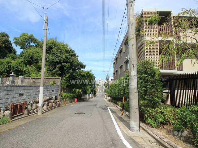 敷地西側の前面道路