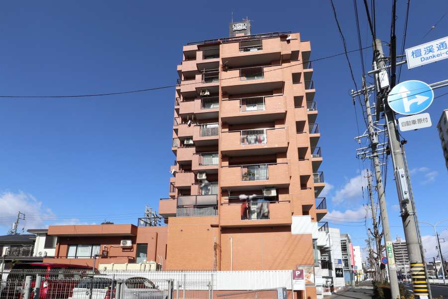 ライオンズマンション檀溪通の外観(南側から）